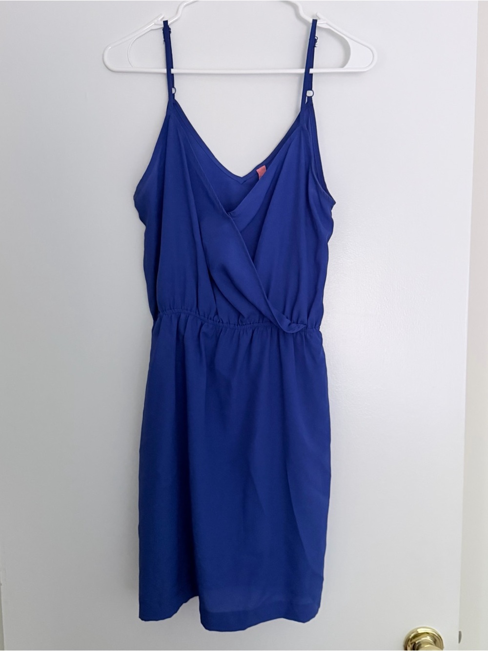 Eight Sixty Cobalt Blue Sleeveless Wrap Mini Dress